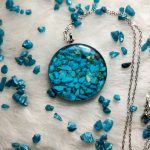 گردنبند طرح سنگ فیروزه