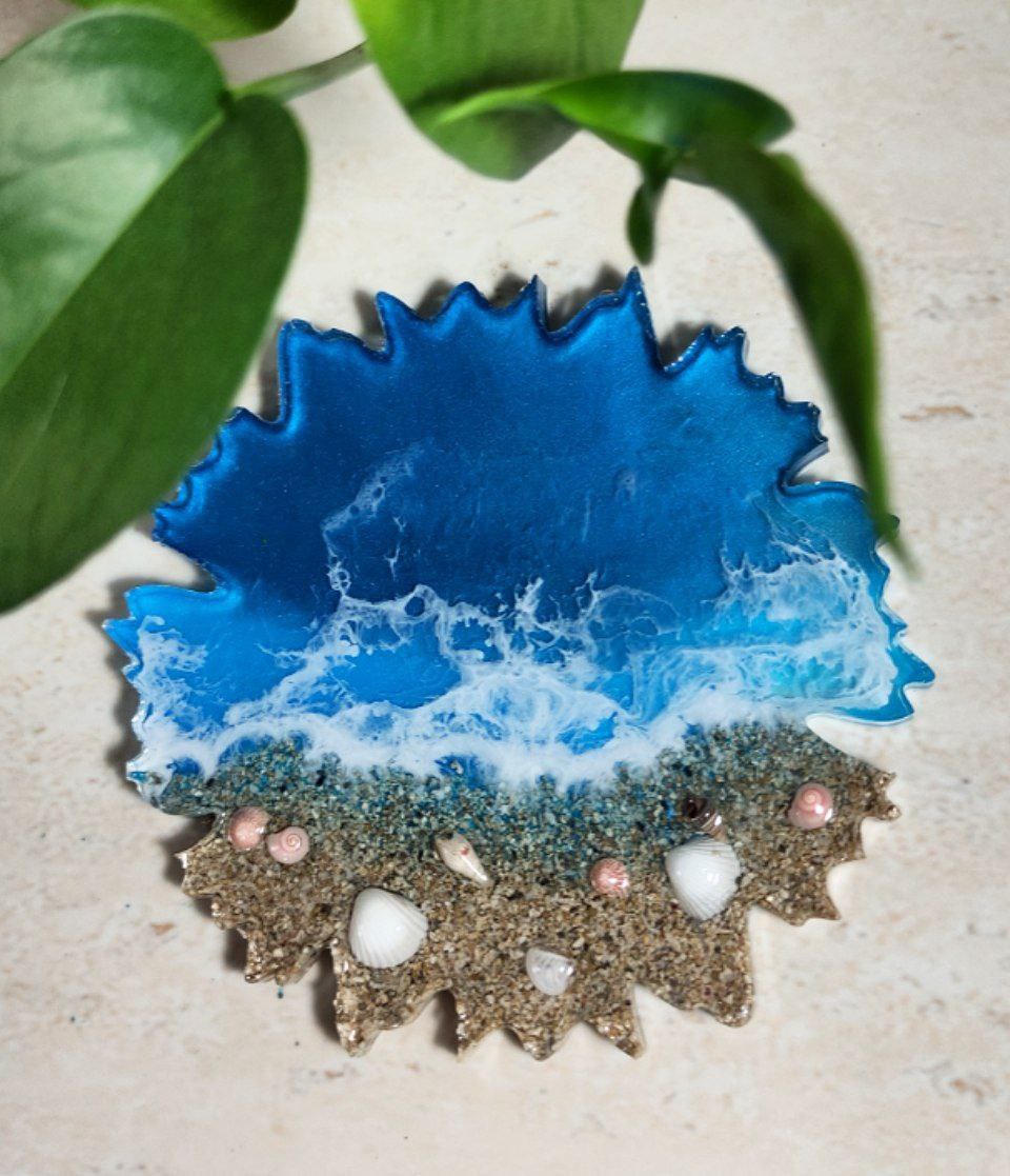 زیر لیوانی تمام رزین طرح ساحل زیر لیوانی تمام رزین طرح ساحل